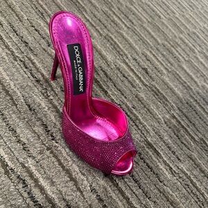 Dolce & Gabbana Pink Rhinestone slip ons